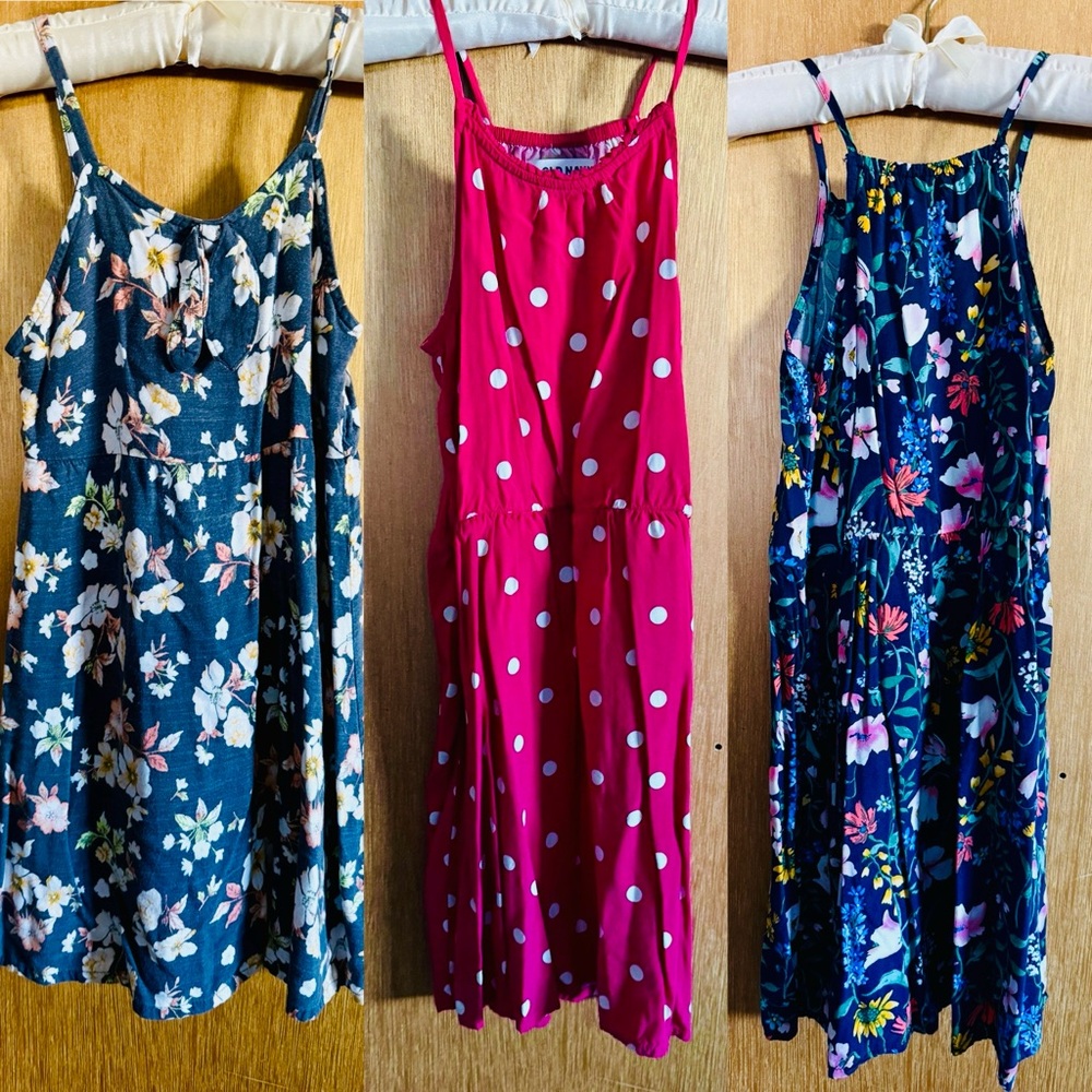 Old Navy Kids Dresses - Floral Blue, Polka Dot Pink, Floral Navy